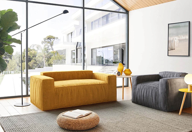 Бескаркасное кресло Фри для лаунж зоны, желтое бескаркасное кресло для гостиной